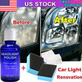 Car Headlight Lens Restoration Fluid Repair Kit Plastic Light Polish Cleaner USA US