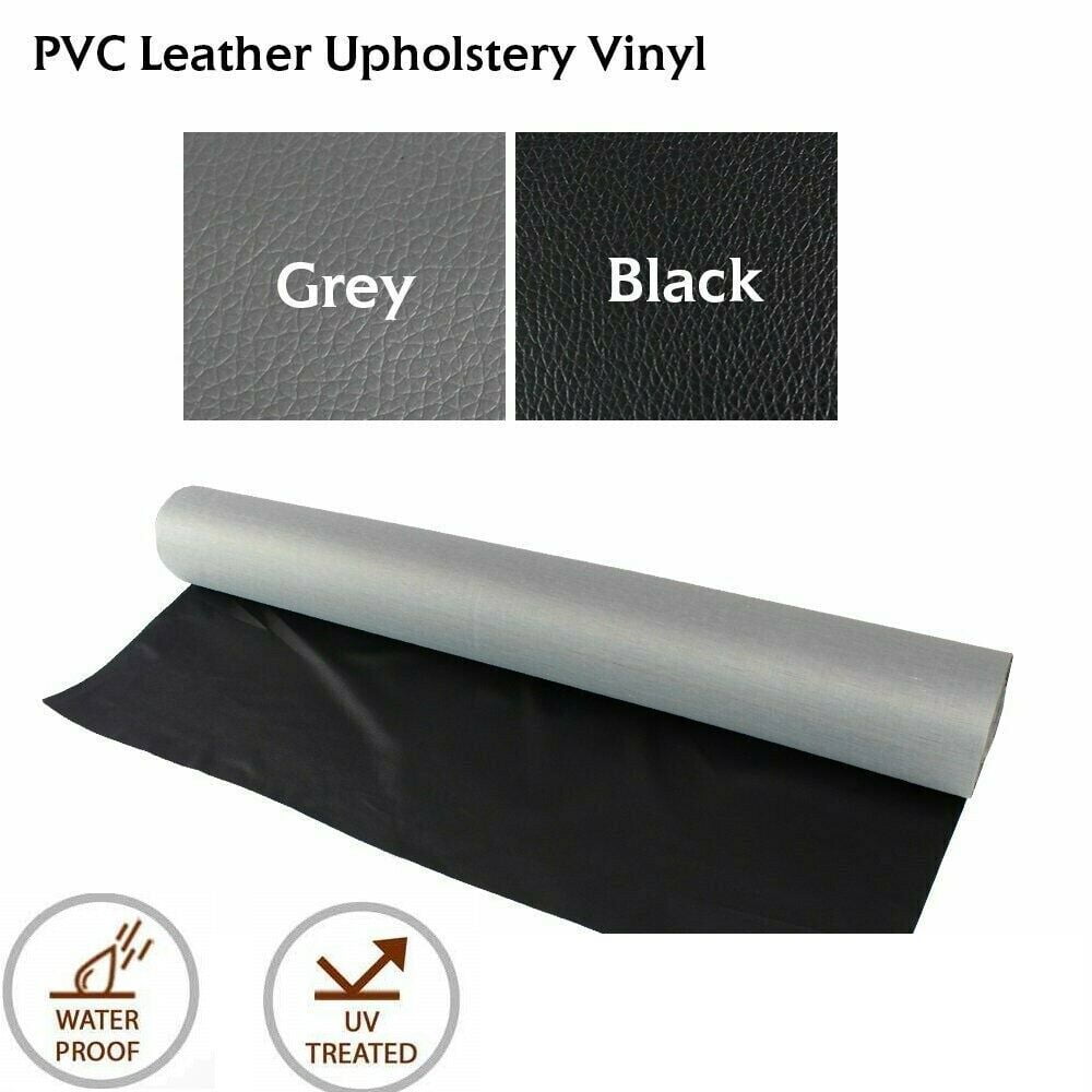 Car &Marine Vinyl Faux Leather Upholstery Black/Gray Repair in/Patch Up Seat Shole Shedding 54"Width