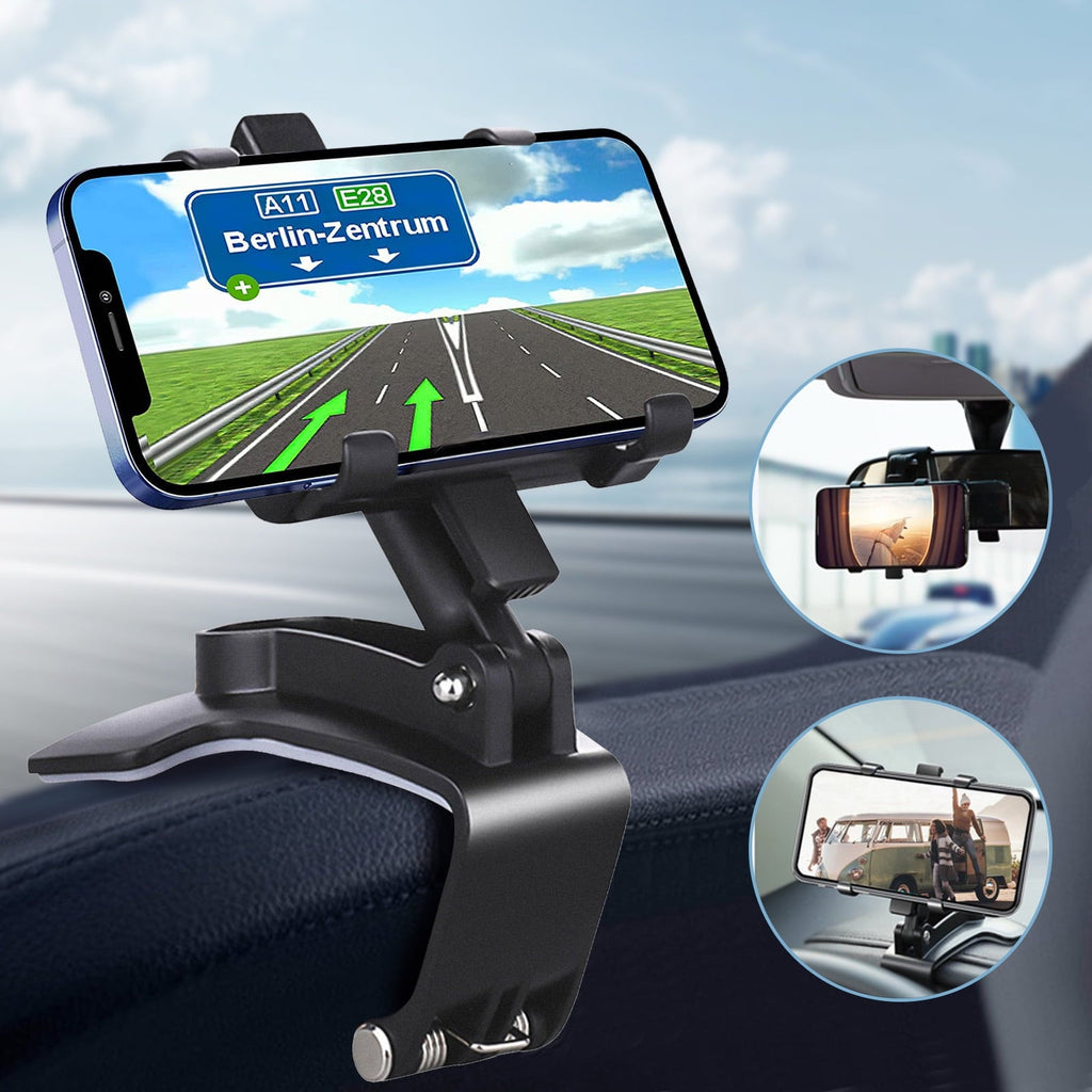 Car Phone Holder Mount, EEEkit Dashboard Phone Car Mount, 360 Degree Rotation Dashboard Cell Phone Holder, Cell Phone Car Clip Mount Stand Fit for iPhone, Galaxy Smartphones