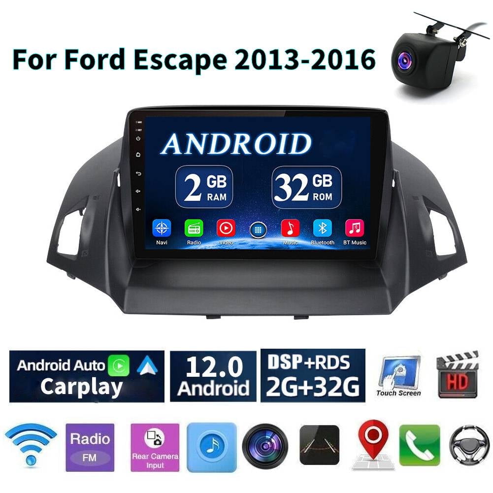 Car Radio Stereo for Ford Escape 2013-2016, 9" Touchscreen Android 12 Support Carplay Android Auto Navigation Bluetooth Radio Video Steering Wheel Control Camera 2G+32G,Black