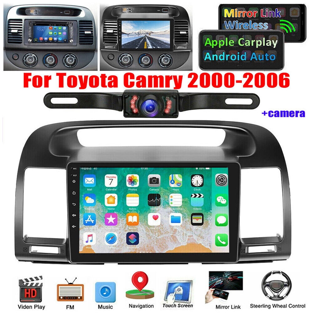 Car Radio Stereo for Toyota Camry 2000-2006, 9" Touchscreen Android 11 Support Carplay Android Auto/Navigation/Bluetooth/Radio/Video/Mirror Link/Steering Wheel Control/Camera/2G+32G,Black