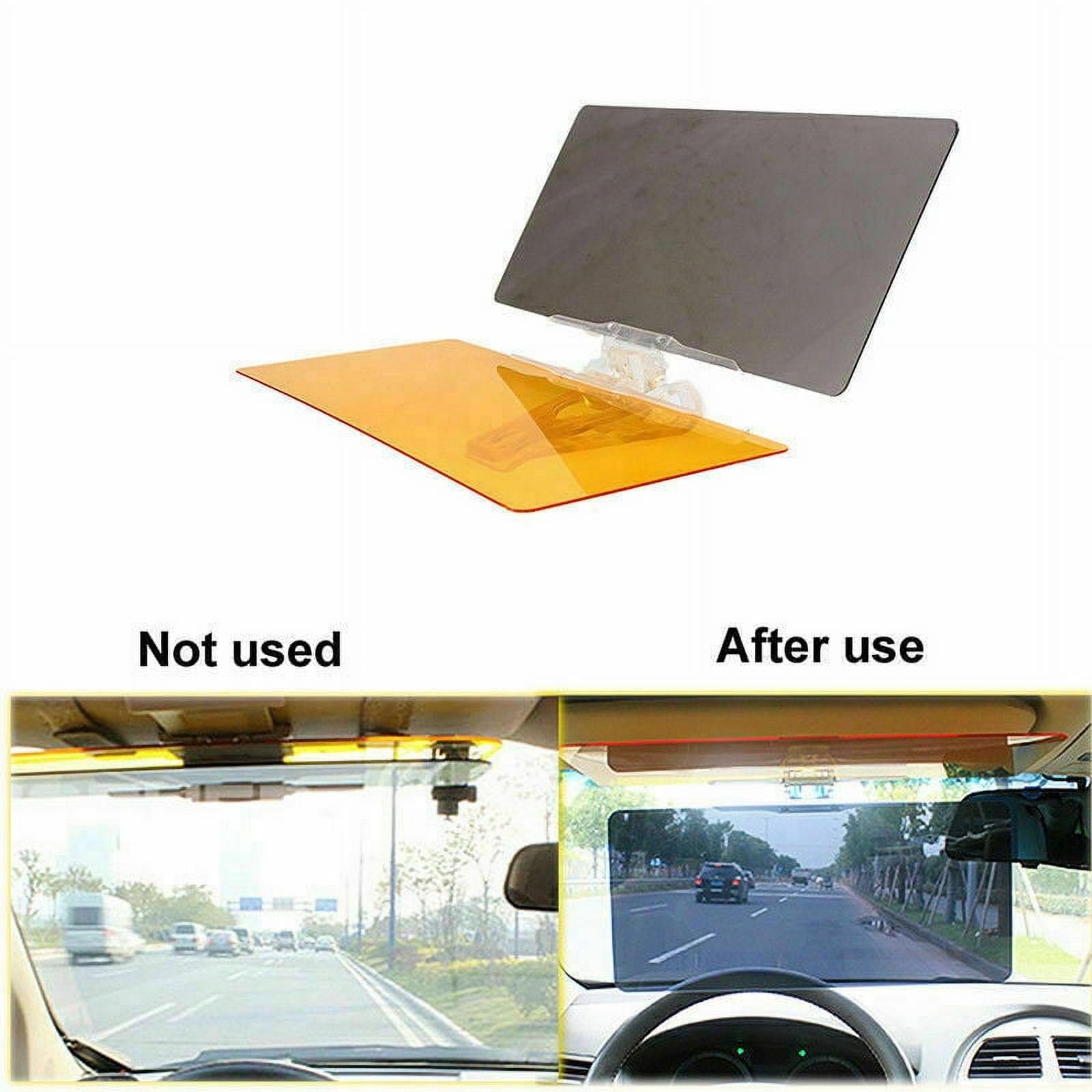 Car Visor, Day and Night Anti-Glare Visor, 2 in 1 Automobile Sun Anti-UV Block Visor, Non Glare Anti-Dazzle Sunshade Mirror Goggles Shield