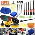Carbole 30 Pcs Brush Cleaning Kit, Drill Brush Attachment Set with Pad Sponge for  Bathroom Kitchen Car Cleaning