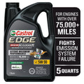 Castrol EDGE High Mileage 5W-30 Advanced Full Synthetic Motor Oil, 5 Quarts
