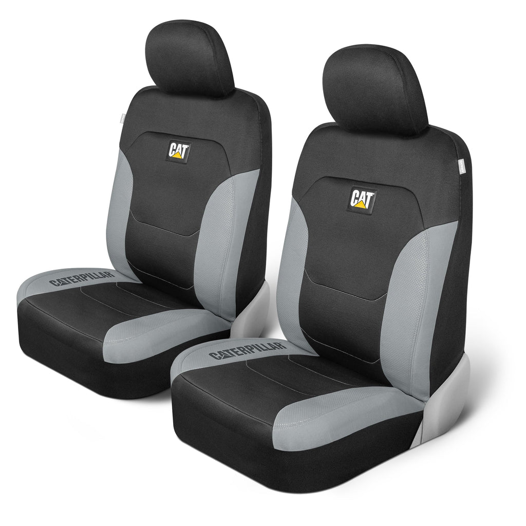 Caterpillar FlexFit Automotive Seat Covers for Cars Trucks and SUV (Set of 2) – Car Seat Covers for Front Seats