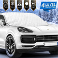 Chanvi Car Windshield Snow Ice Cover with 4 Layers Protection, Windshield Snow Ice Cover with Magnetic Edges Used for Snow Protection, Rain and Sun