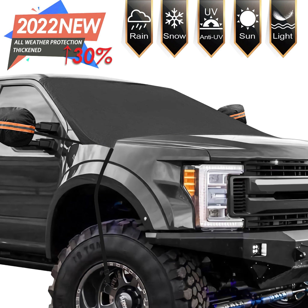 Chanvi Windshield Snow Ice Cover Extra Larger Size 97"x 63" Cover with 3 Layers Material Waterproof Sun Protection All Cars, Trucks, SUVs, Mpvs (Black, 97"x 63")