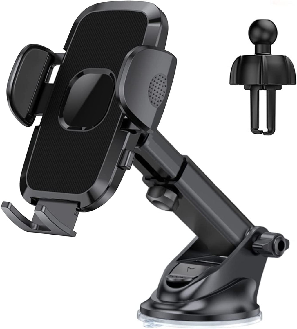 Charmount Car Phone Holder Mount, Cell Phone Holder for Car Dashboard Windshield Air Vent Compatible with iPhone 13 Pro Max 12 11 X XS XR 8 7, Samsung Galaxy S21 S20 S10+ All Phones