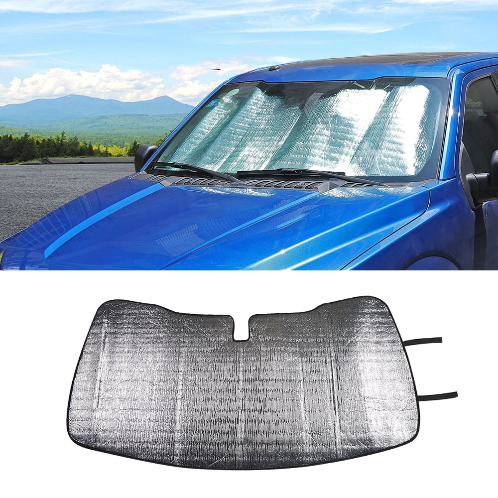 CheroCar Car Sun Shade Windshield Foldable Sunshade Visor Cover for Ford F150 2015-2020, Silver