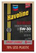 Chevron Havoline High Mileage Synthetic Technology Motor Oil 5W-30, 6 Quart Smart Change Box
