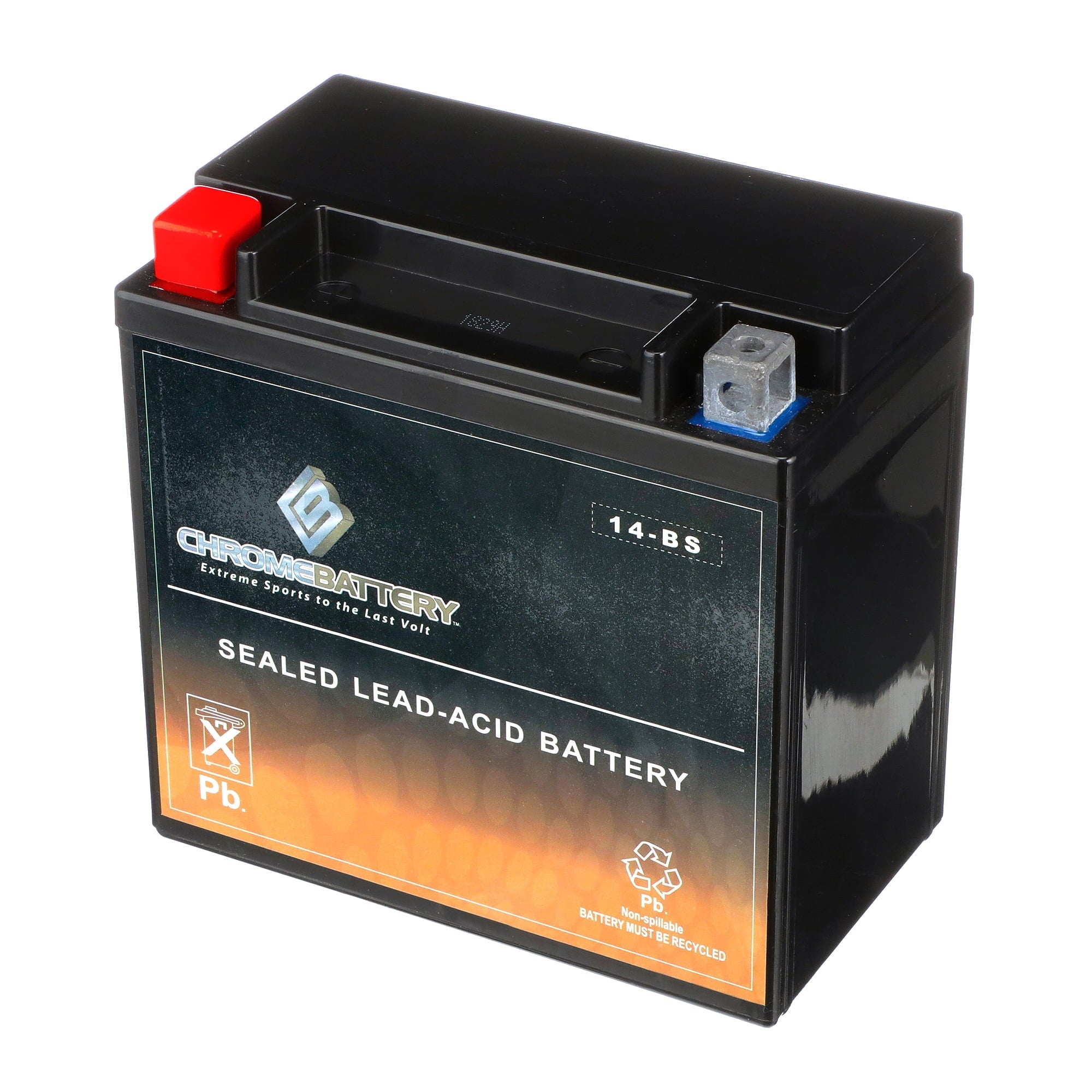 Chrome Battery Ytx14-Bs Motorcycle Battery for Honda Vtx1300C, R, S, Retro 1300Cc Years (2003-2012)