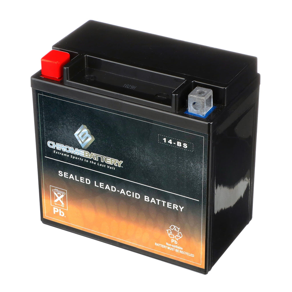 Chrome Battery Ytx14-bs (14-bs 12 Volts,12 Ah, 200 Cca) Motorcycle Battery for Bmw R1200gs 1200cc, Years (2005 - 2017)