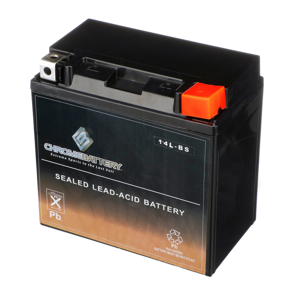 Chrome Battery Ytx14l-bs (14l-bs 12 Volt,12 Ah, 200 Cca) Motorcycle Battery for Harley-davidson Street Year (14-17)