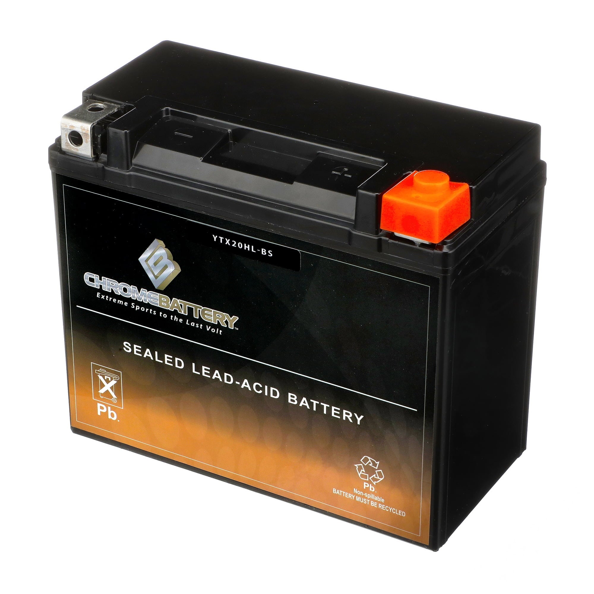 Chrome Battery Ytx20hl-bs (20hl-bs 12 Volts,18 Ah, 310 Cca) Motorcycle Battery for Harley-davidson Fxd Series (dyna) 1584cc - Year (2007 - 2011)