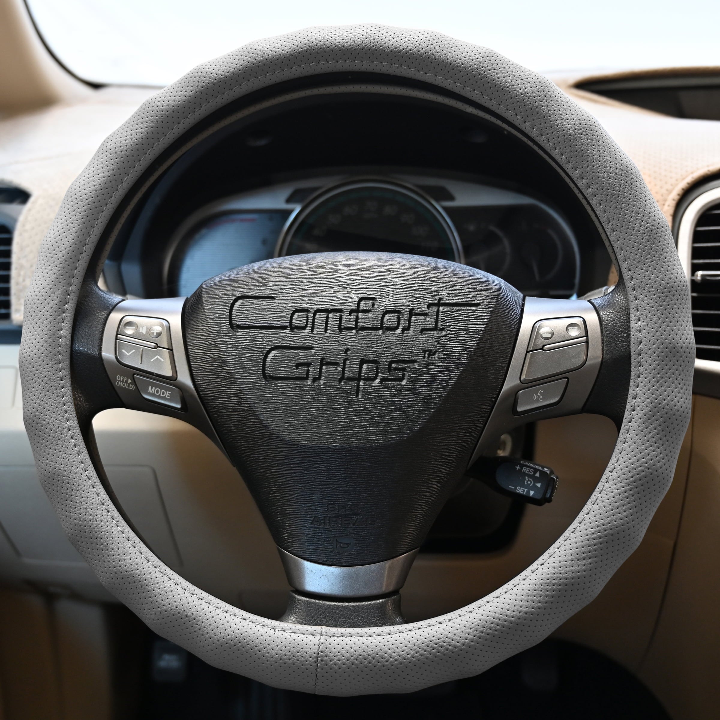 Comfort Grips Steering Wheel Cover - Racing Grip Small (13.5 - 14.4) Grey