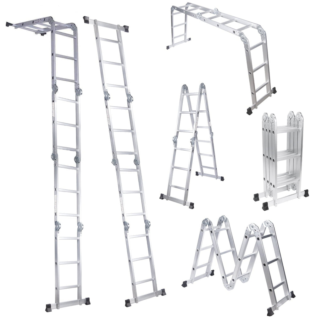 Comie 330lb 12.5ft Multi Purpose Aluminum Folding Step Ladder