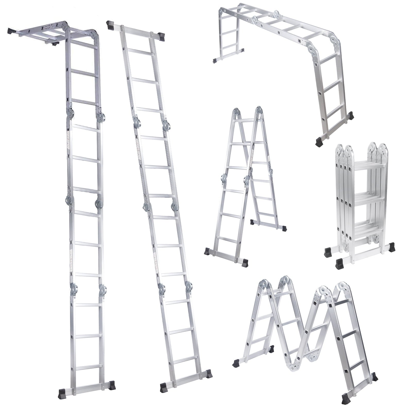 Comie 330lb 12.5ft Multi Purpose Aluminum Folding Step Ladder