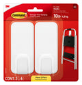 Command 10 Lb XL Heavyweight Wall Hook, Damage Free Hanging of Christmas Decor, 2 Hooks