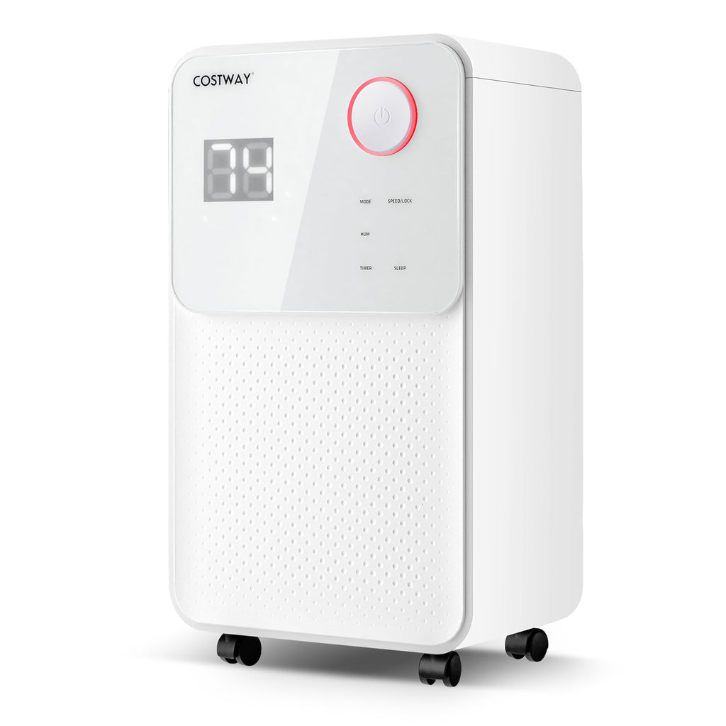 Costway 32 Pints 2000 Sq. Ft Dehumidifier for Home & Basements w/3-Color Digital Display