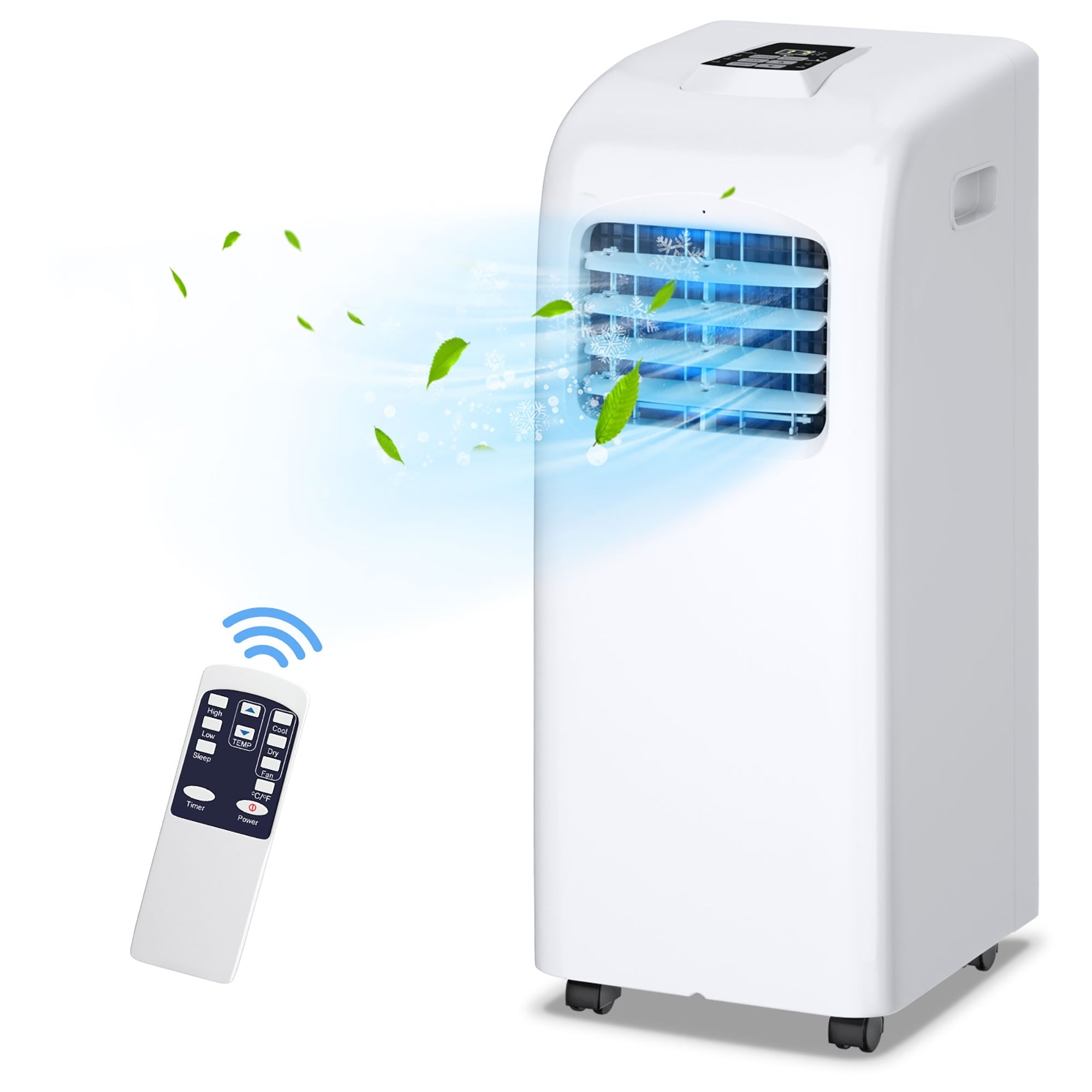 Costway 5500 BTU (8000 ASHRAE) Portable Air Conditioner & Dehumidifier Function Remote W/ Window Kit