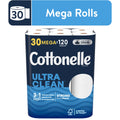 Cottonelle Ultra Clean Toilet Paper, 30 Mega Rolls, 312 Sheets per Roll (9,360 Total)