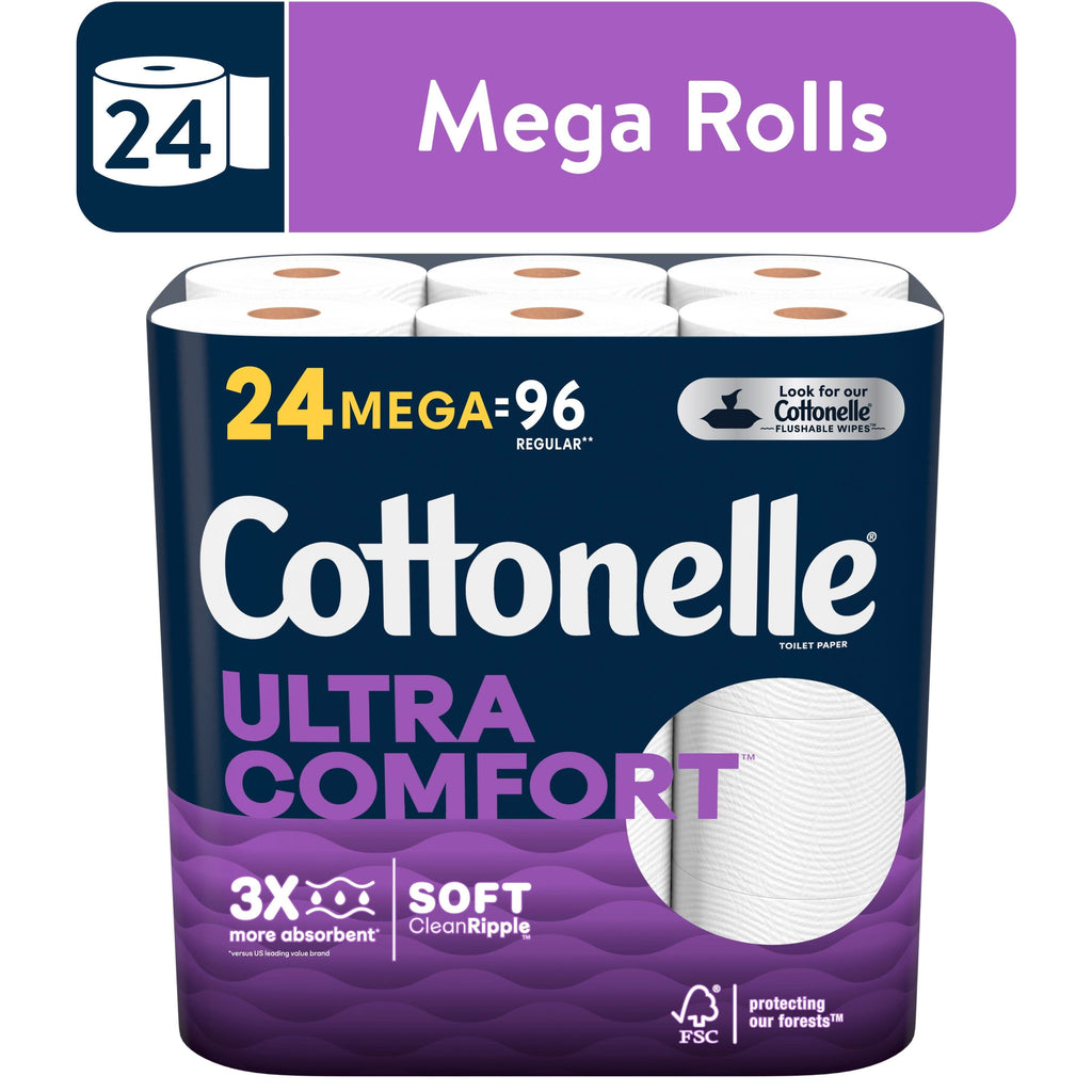 Cottonelle Ultra Comfort Toilet Paper, 24 Mega Rolls per Pack, 268 Sheets per Roll (6,432 Total)