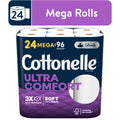 Cottonelle Ultra Comfort Toilet Paper, 24 Mega Rolls per Pack, 268 Sheets per Roll (6,432 Total)
