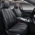 Coverado Front Seat Covers 6 Pieces, Waterproof Nappa Leather Car Seat Protectors Auto Interior, Universal Fit for Most Sedans SUV Pick-up Truck, Black