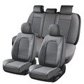 Coverado Premium Leather Car Seat Covers Gray Full Set, Fashion Auto Front and Back Seat Covers 13 Pieces,  Seat Protectors Interior Accessories Universal Fit Sedan, SUVs, Pickup Trucks