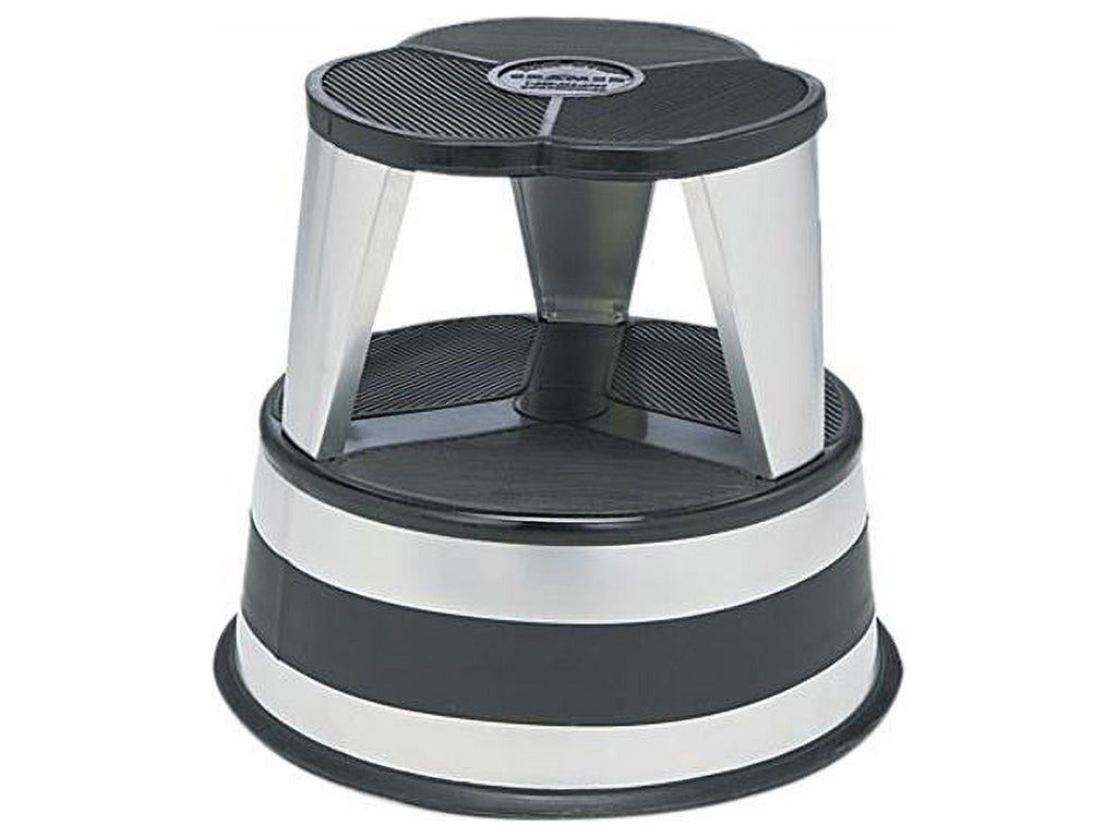 Cramer Kik-step Steel Step Stool, 350 Lb Cap, 16" Dia. X 14 1/4h, Silver