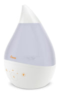 Crane Top Fill Drop 1 Gallon Ultrasonic Cool Mist Humidifier with Sound Machine and Optional Nightlight - White