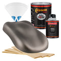 Custom Shop - Graphite Gray Metallic - Hot Rod Flatz Flat Matte Satin Urethane Auto Paint - Complete Quart Paint Kit - Professional Low Sheen Automotive, Car Truck Coating, 4:1 Mix Ratio