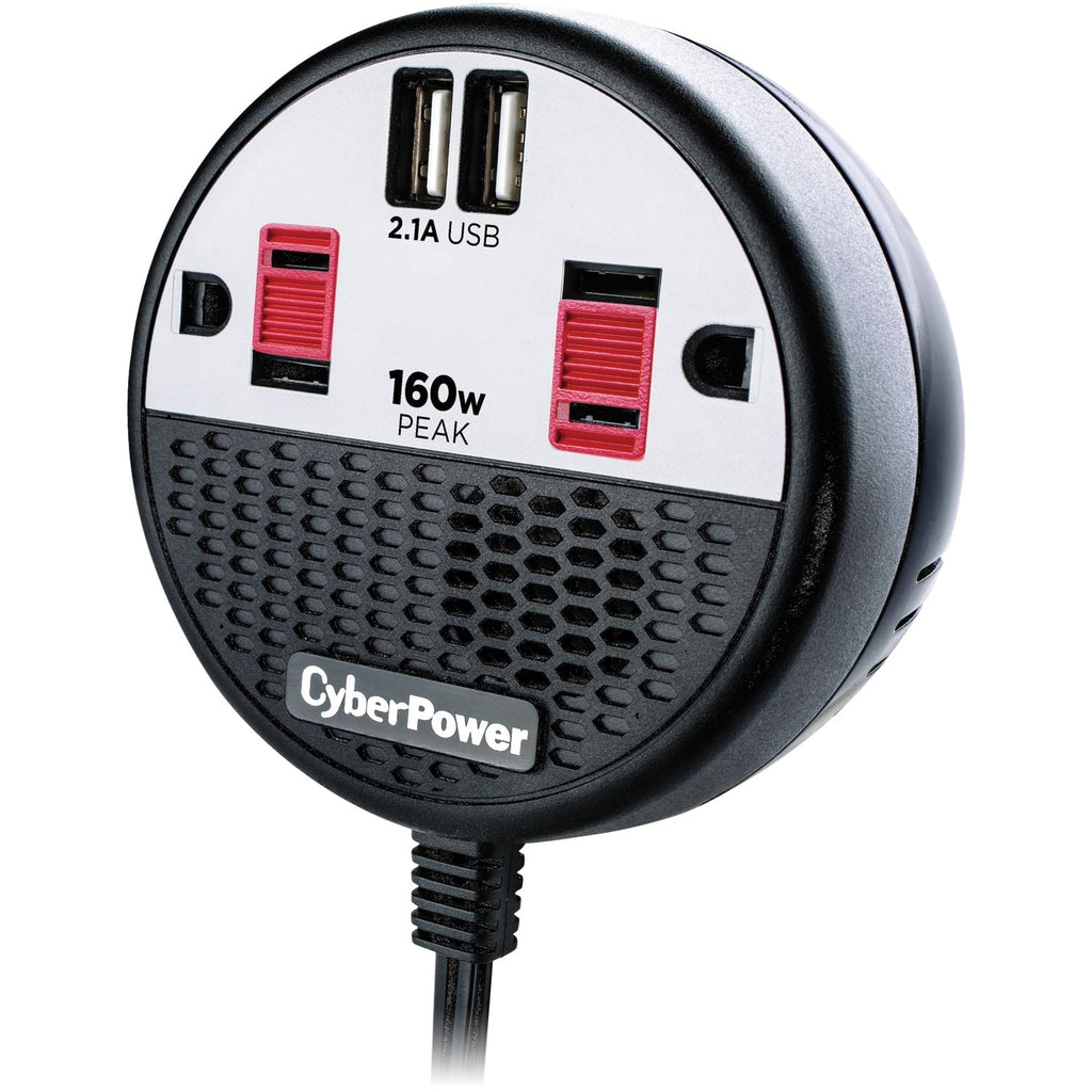 Cyberpower CPS160PPB2U 160 Power Inverter With 2 AC Outlets, Black/Red