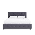 DHP Dakota Upholstered Platform Bed, Queen, Gray Faux Leather