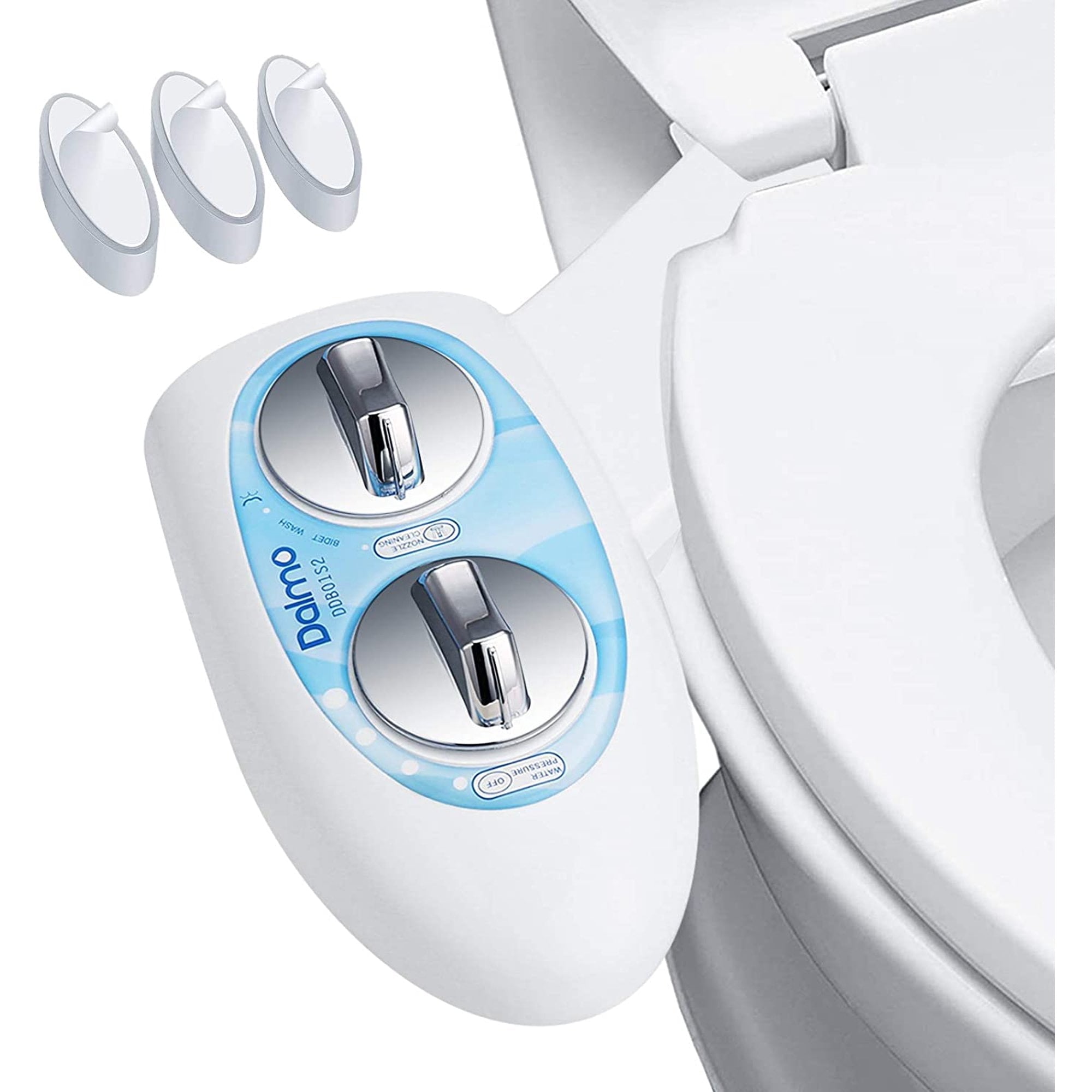 Dalmo Non-Electric Bidet Toilet Attachment with Self-Cleaning Nozzles,with Adjustable Water Spray Pressure and Easy Installation