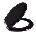 Dalton Toilet Seat Round Soft Close – Black Rustic Wooden Round Standard Toilet Seat for Bathroom  – Design House, 561241-BLK