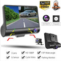 Dash Cam Front and Rear Dual Dashcam, 4 inch Touch-Screen Car Dashboard Camera Full HD 170°Wide Angle Backup DVR Recorder with Night Vision G-Sensor Parking Monitor Loop Recording Motion Detection