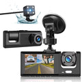 Dash Cam Front and Rear, TSV 3 Channel Dual Dash Camera, 1080P Car Camera DVR Backup Cam, 3 Way Triple Dashboard Driving Recorder, Inside IR Night Vision, G-Sensor, Parking Mode
