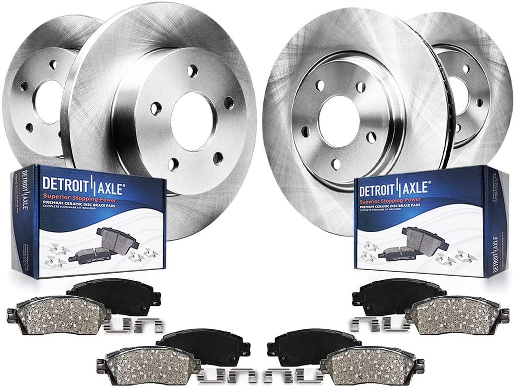 Detroit Axle - Brake Kit for 2014-2019 Nissan Altima 11.65" inch Front & 11.46" inch Rear Disc Brake Rotors 2014 2015 2016 2017 2018 2019 Replacement Ceramic Brakes Pads