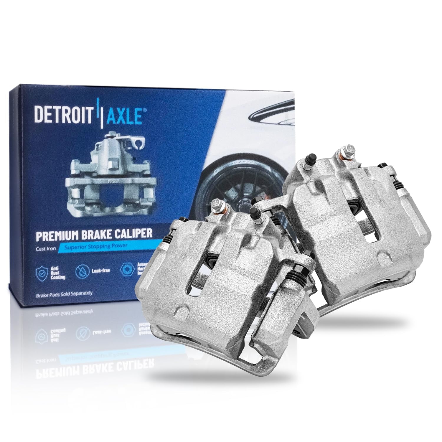 Detroit Axle - Front 2pc Brake Calipers for Chevy Impala Malibu Equinox GMC Terrain Cadillac ELR Buick Allure Cascada Lacrosse Regal, 2 Brake Calipers w/Brackets Replacement