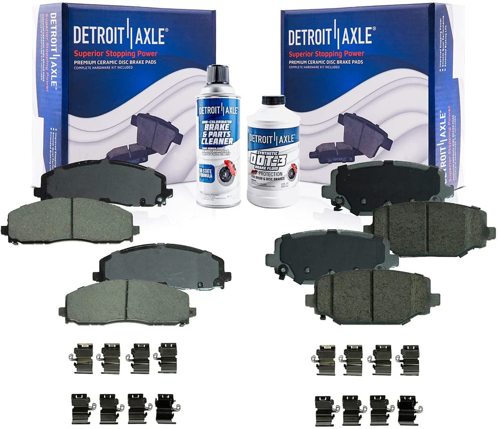 Detroit Axle - Front & Rear Ceramic Brake Pads Replacement for Dodge Grand Caravan Journey Ram C/V VW Routan Chrysler Town & Country - [Models with Dual Piston Calipers]