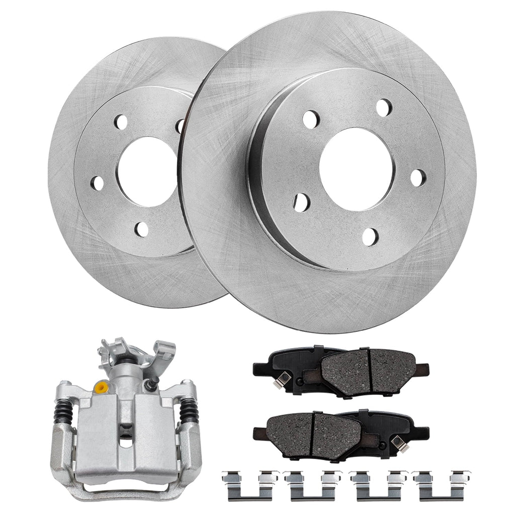 Detroit Axle - Rear Disc Rotors Brake Pads Right Caliper Replacement for Chevrolet Malibu Cobalt HHR Pontiac G5 G6 Pursuit Saturn Aura ion Fits select: 2011-2012 CHEVROLET MALIBU 2LT