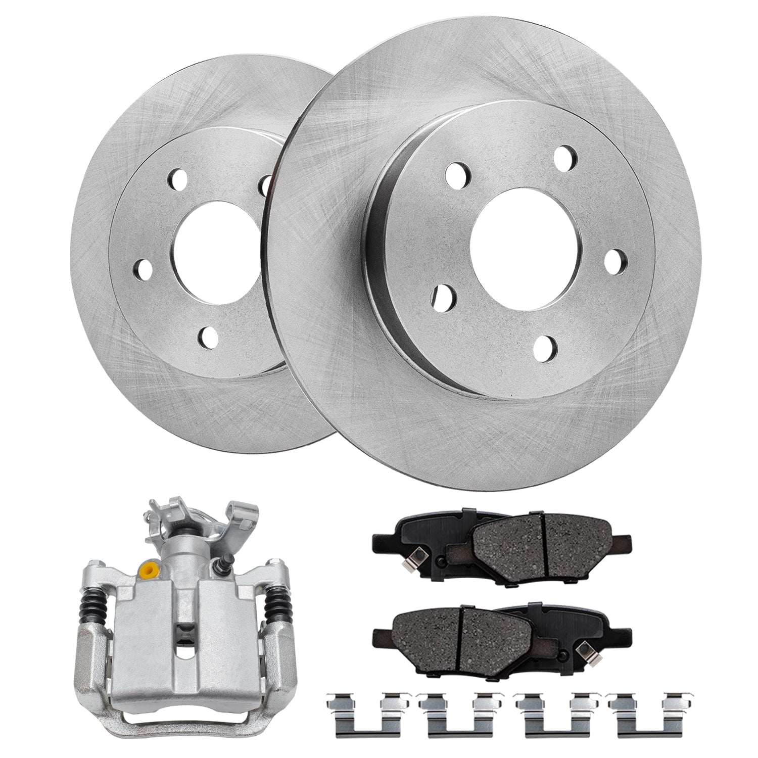 Detroit Axle - Rear Disc Rotors Brake Pads Right Caliper Replacement for Chevrolet Malibu Cobalt HHR Pontiac G5 G6 Pursuit Saturn Aura ion Fits select: 2011-2012 CHEVROLET MALIBU 2LT