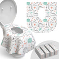 Disposable Toilet Seat Covers for Toddlers and Adults,Scheam 20 Pcs Extra Large Individually Wrapped Dinosaur Paper Potty Training Liners for Kids, Portablewith Non-Slip Adhesives, Potty Shield,Unisex