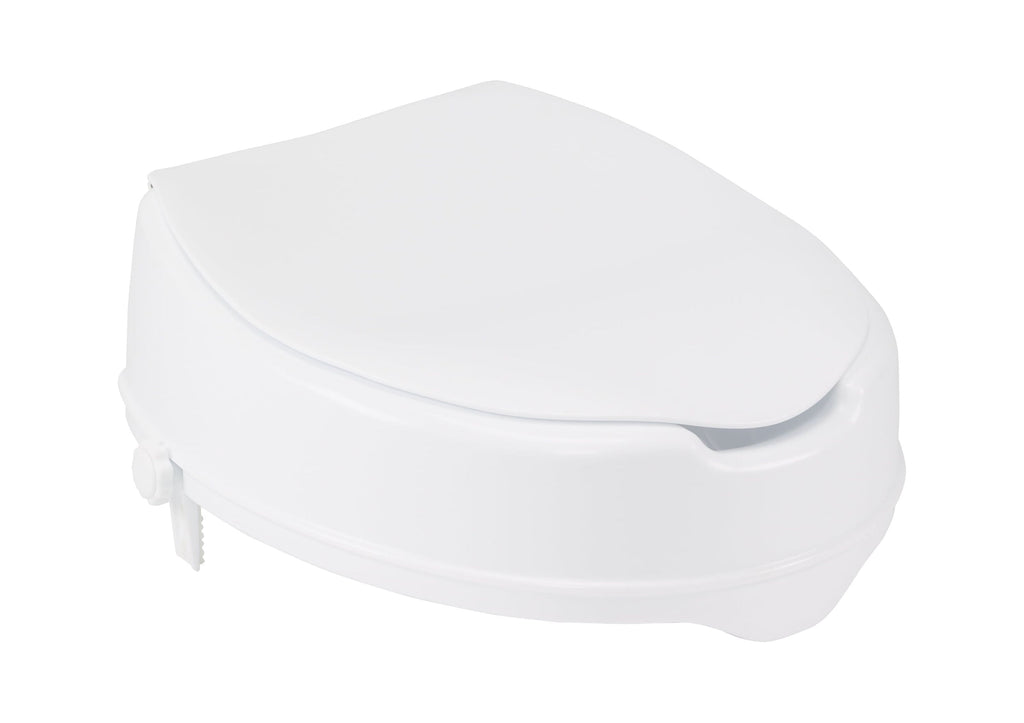 Drive Medical Raised Toilet Seat with Lock and Lid, Standard Seat, 4"