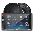 Dual Electronics 7" Double DIN Car Stereo BUNDLE with 6.5" 2-Way Speakers.  200W, LED Touch Screen, Bluetooth Connectivity, New