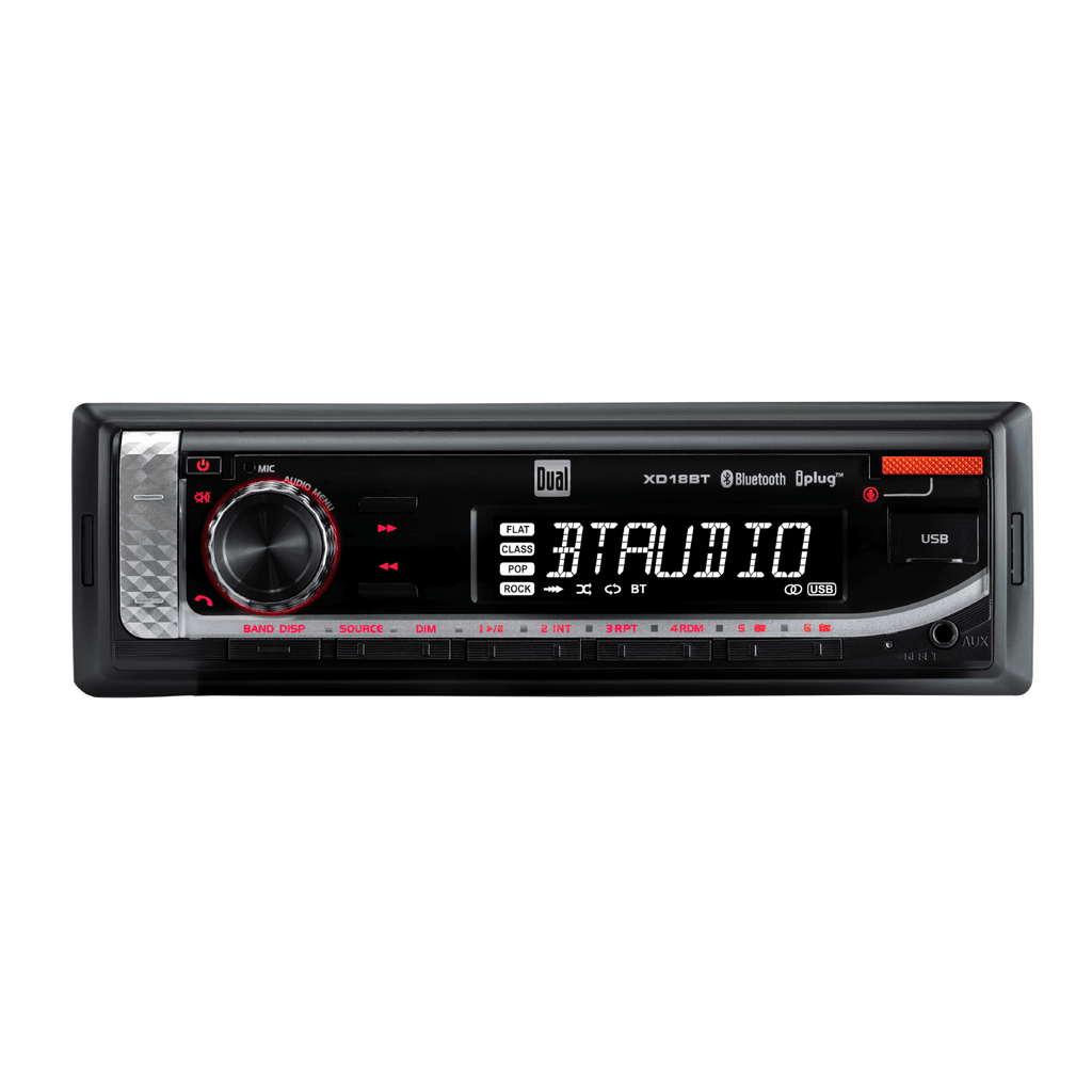 Dual Electronics XD18BT Single DIN Car Stereo Head Unit with Bluetooth, USB, AM/FM/MP3