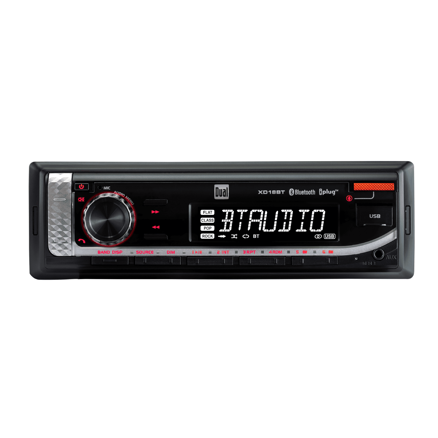 Dual Electronics XD18BT Single DIN Car Stereo Head Unit with Bluetooth, USB, AM/FM/MP3