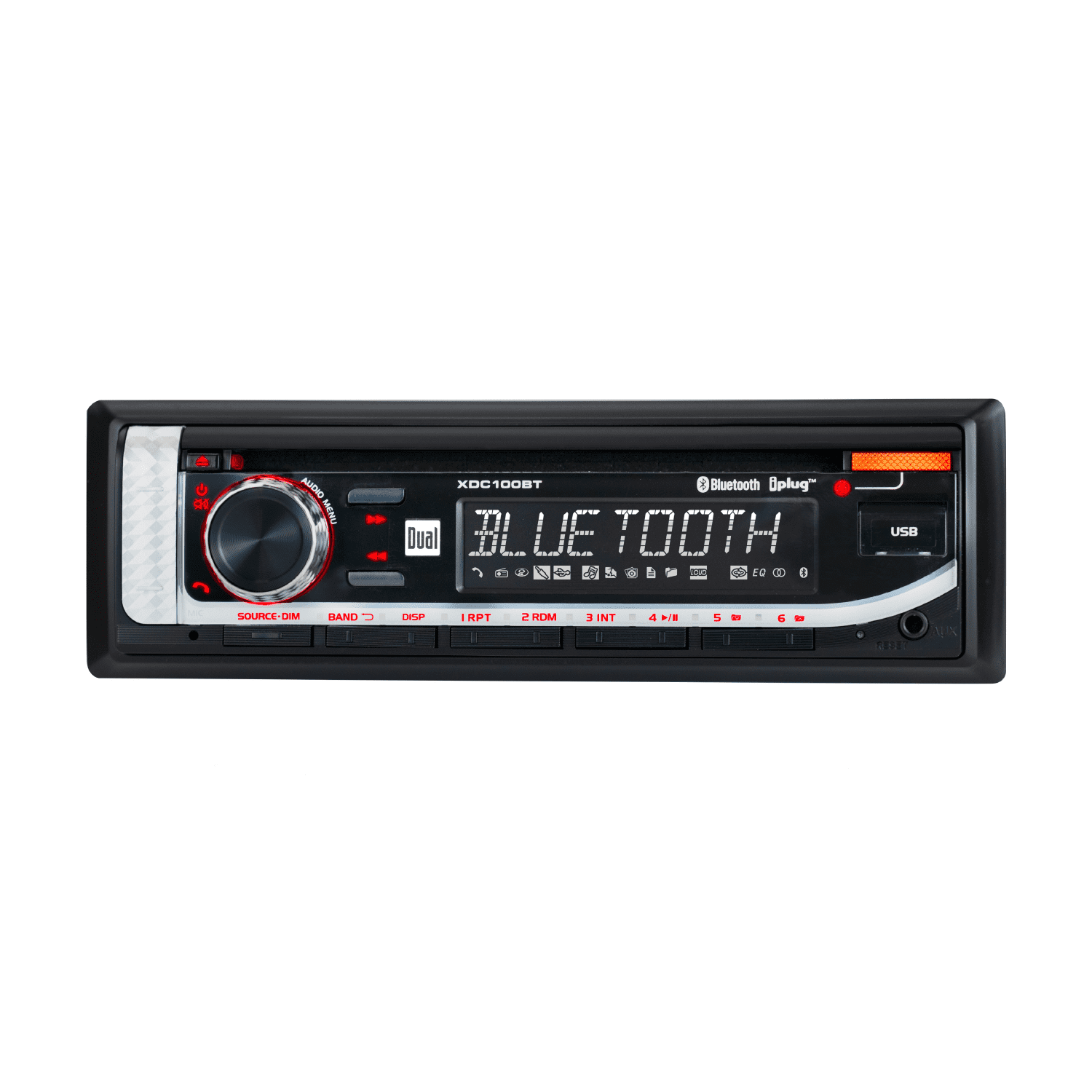 Dual Electronics XDC100BT Single DIN Car Stereo Head Unit with CD Player, Bluetooth, USB