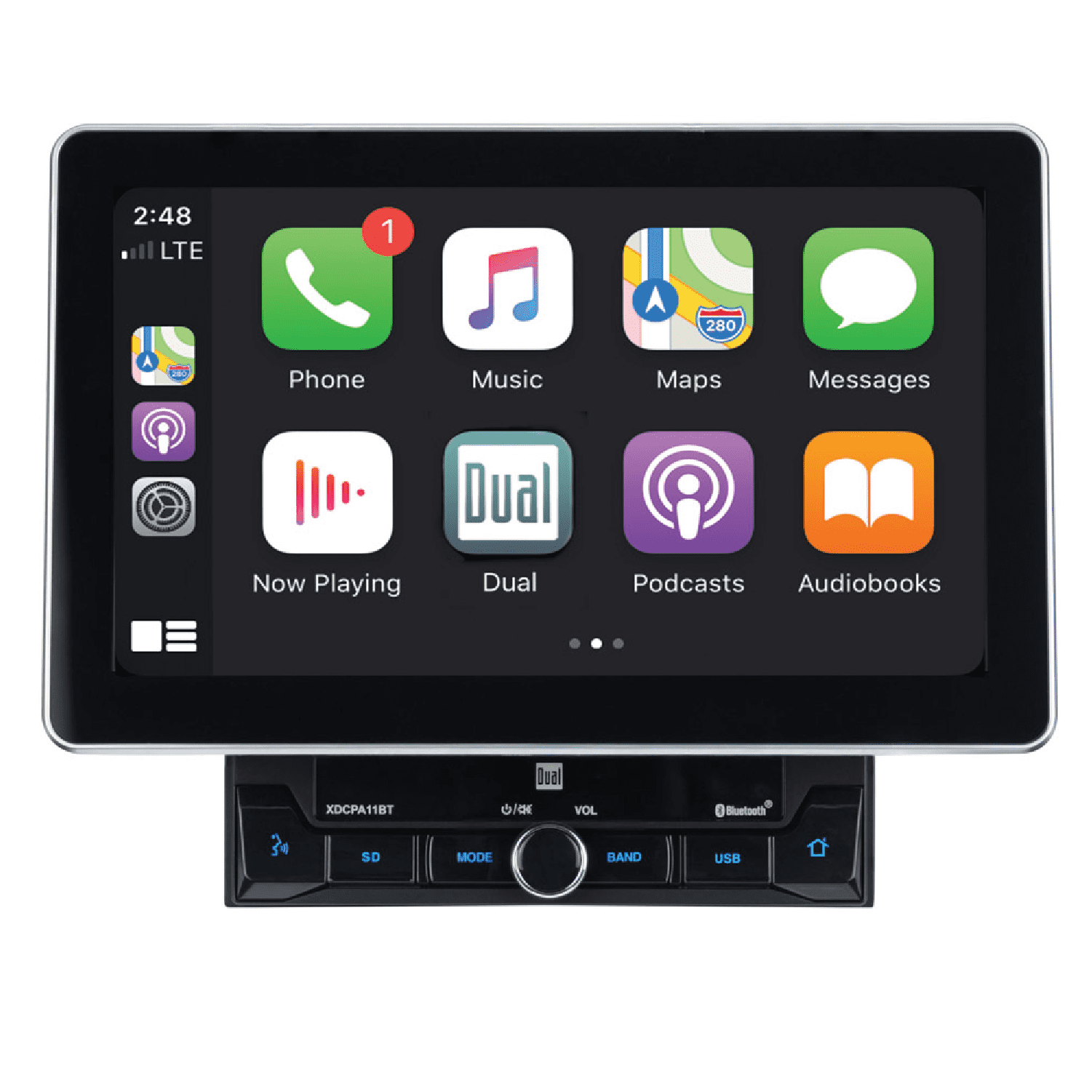 Dual Electronics XDCPA11BT 10.1 Inch, Car Stereo Head Unit, Double DIN Certified Apple CarPlay Android Auto with Bluetooth
